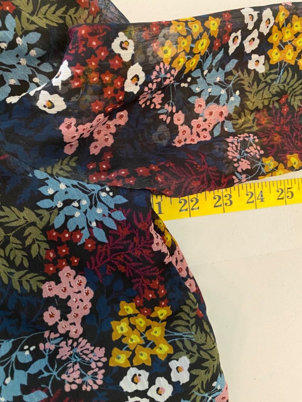 Loft Floral Print Long-Sleeve Tiered Short Dress Medium - Picture 6 of 9